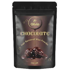Glivia Dark Chocolate Wax Powder for Women & Men | Aloe Vera & Herbal Facial Hair Removal Formula | Painless Face Body Bikini Waxing Solution | Natural Hair Wax Powder for Smooth Skin at Home | 100g